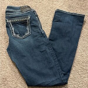 Silver Jeans Women's Dark Blue Boot Cut Jeans